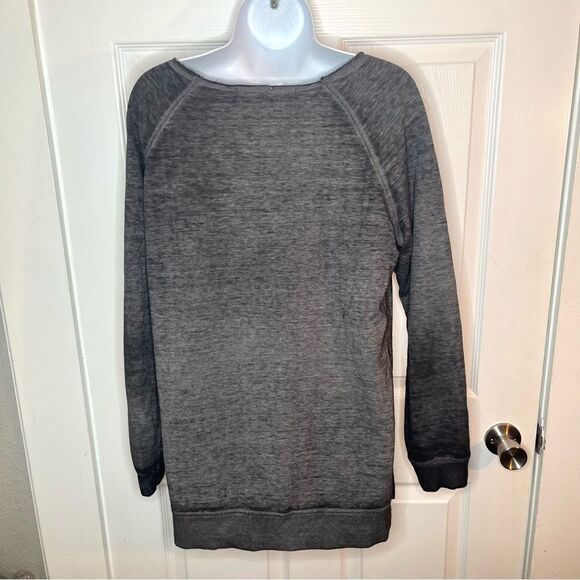 Zobha Heartbeat Metallic Coffee Graphic Gray Women's Sweatshirt Pouch Pocket L - Picture 7 of 11